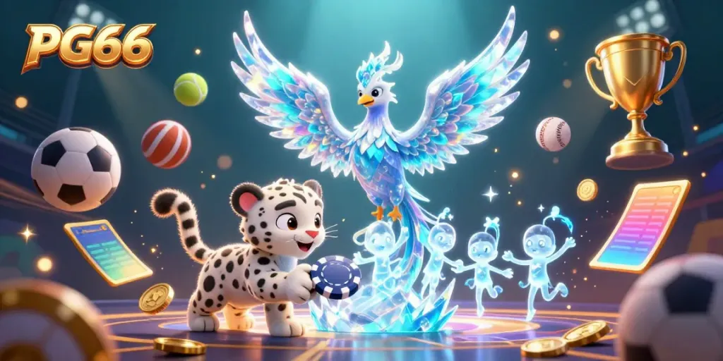 Experience thrilling gameplay at PG66 with vibrant 3D characters and dynamic casino elements.