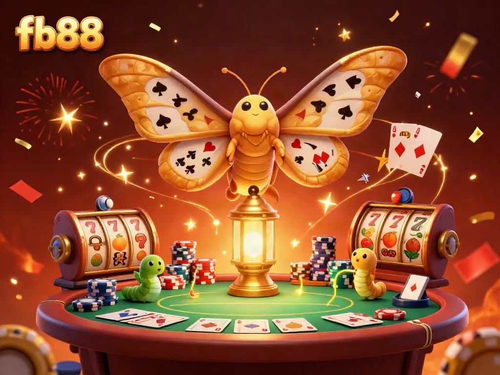 Engage in thrilling gaming action with fb88's captivating casino scene full of jackpots and vibrant elements.