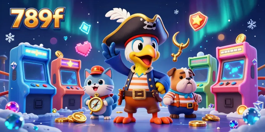 Join the thrilling action of 789f with dynamic gaming scenes featuring colorful characters and vibrant game elements.