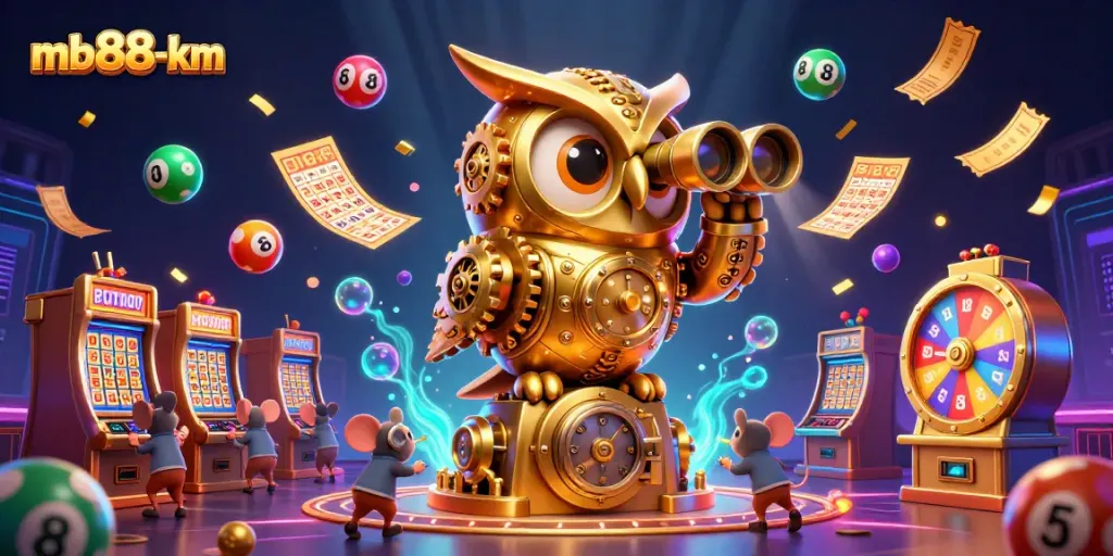 Engage with mb88-km in a vibrant casino scene featuring dynamic gaming elements and richly detailed characters.