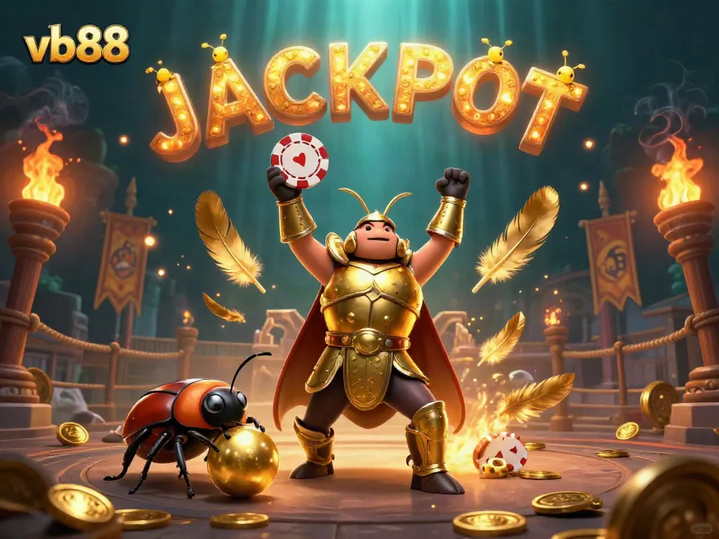 Engage in thrilling victories with VB88 in this vibrant casino illustration.