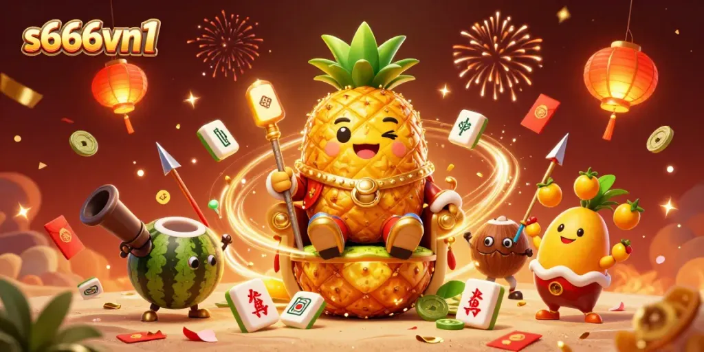Engage with the vibrant casino scene featuring s666vn1 characters celebrating in a dynamic, wealthy environment.
