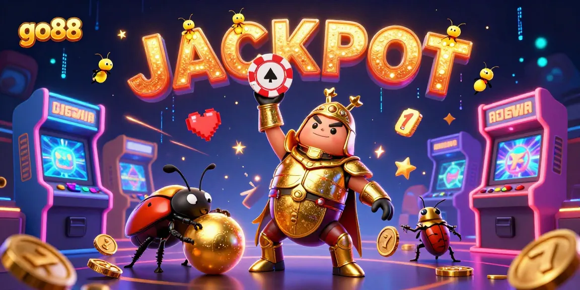 Experience thrilling wins with go88's vibrant casino scene featuring 3D beetles, jackpot spells, and gaming action!