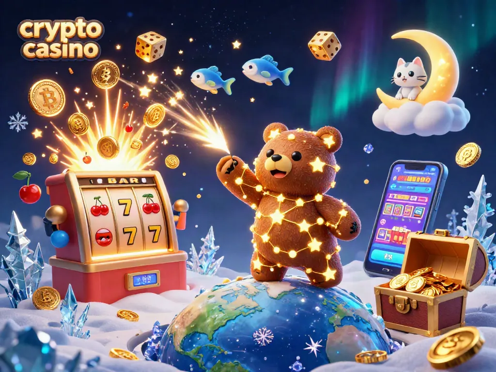 Experience the excitement of a crypto casino with vibrant 3D characters and dynamic gaming elements.
