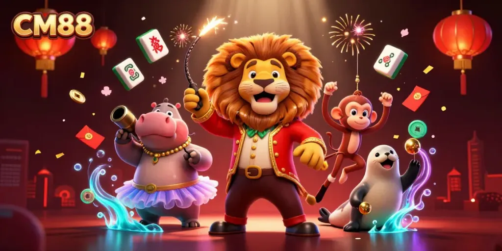 Experience the exciting atmosphere at CM88 with vibrant 3D characters and casino elements!