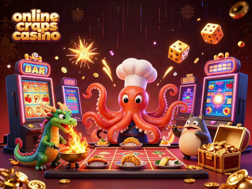 Experience the thrill of an online craps casino with dynamic characters and vibrant elements.