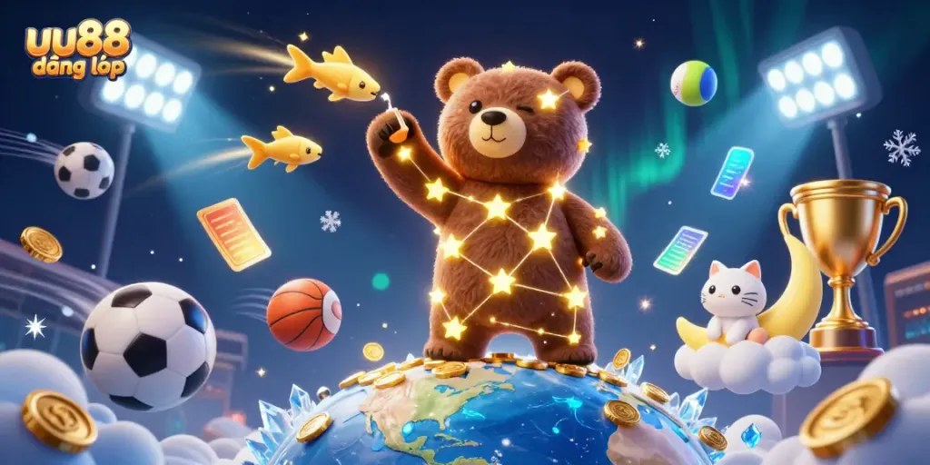 Play dynamic games at uu88 đăng nhập in a vibrant 3D casino scene filled with excitement!