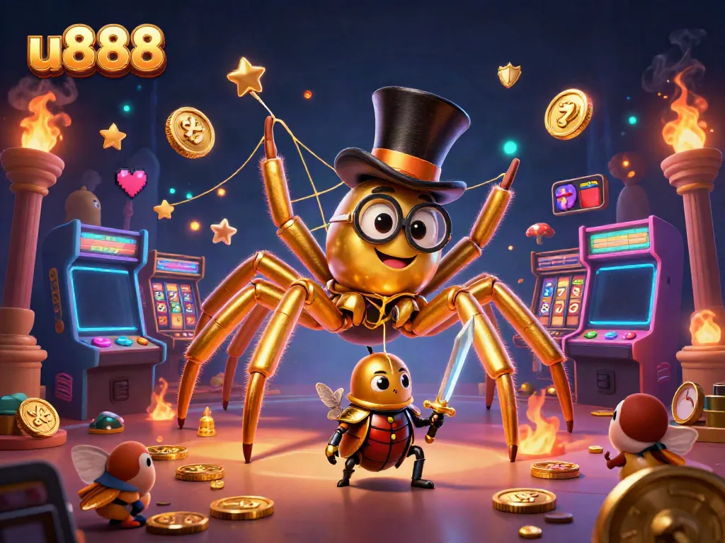 Experience thrilling moments at u888 with a vibrant 3D illustration of playful casino adventures.